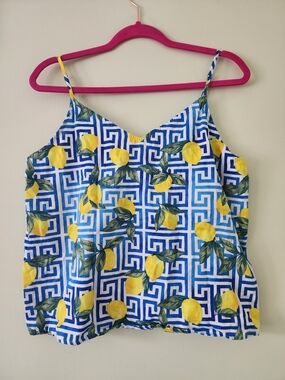 BedHead Blue Geometric Lemon Print Camisole